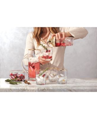 Holiday Gold Glass Beverage Pitcher