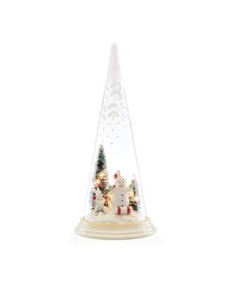Lenox - Merry & Magic Light-Up Sledding Snowman Glass Cone