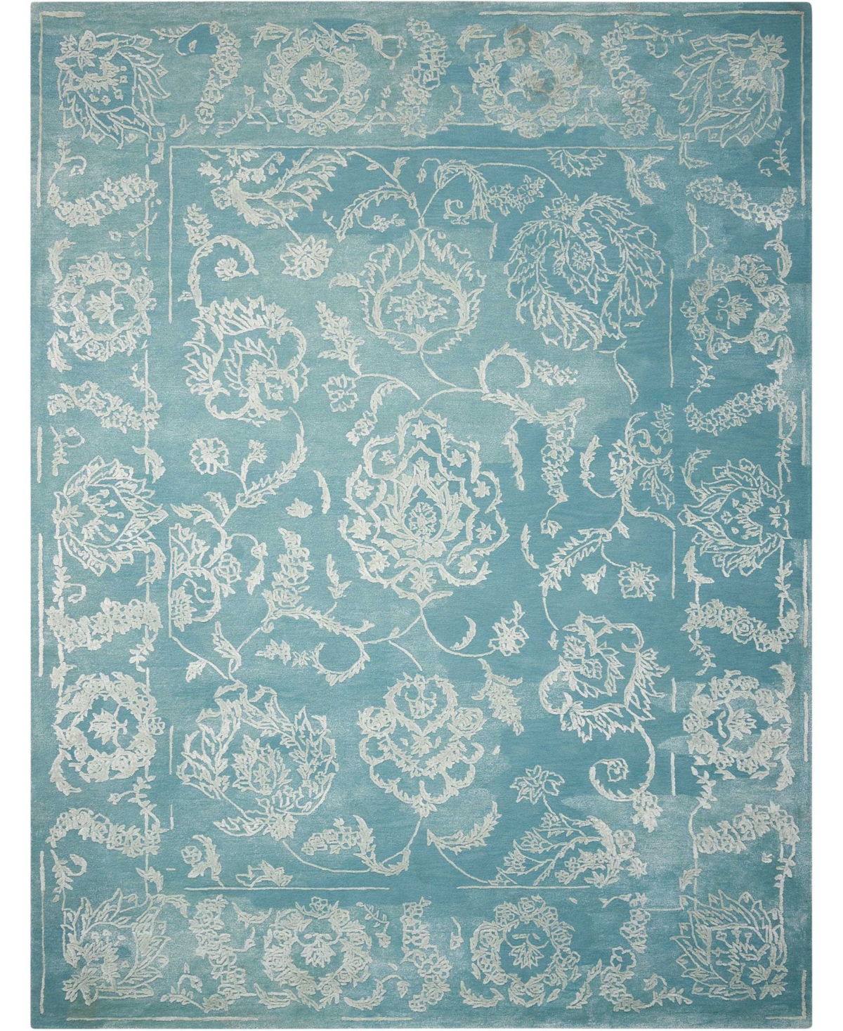 Nourison Home Opaline OPA12 Aqua 8'6in x 11'6in Area Rug - Aqua