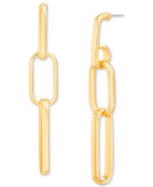 Gold-Tone Cable Chain Drop Earrings