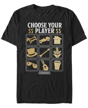 Monopoly Men's Choose Your Player Icons Short Sleeve T-shirt In Black