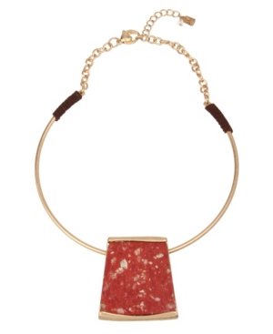 image of Robert Lee Morris Soho Geometric Jasper Stone Pendant Collar Necklace
