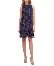 Floral Burnout A-Line Dress