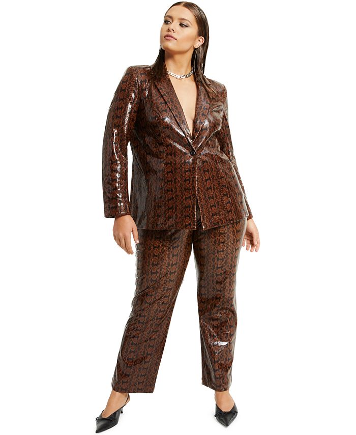 Plus size snakeskin blazer sale
