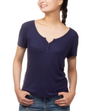 image of Hippie Rose Juniors- Henley-Neck Top