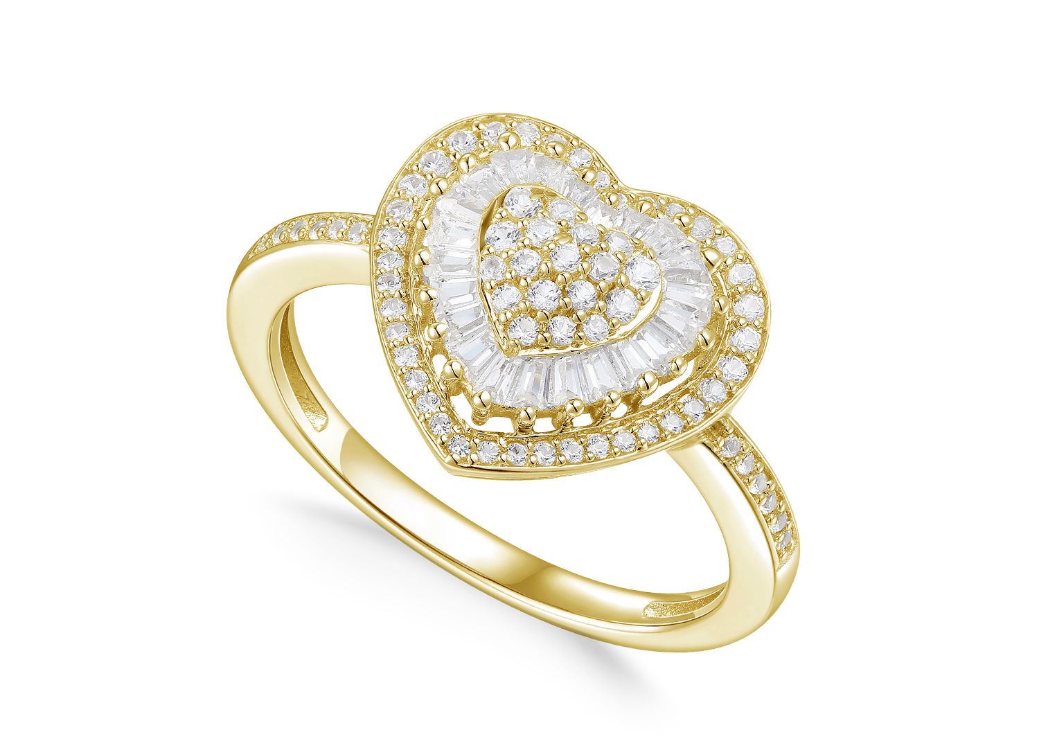 Diamond Heart Cluster Ring (1/2 ct. t.w.) in 14k White , Yellow or Rose Gold
