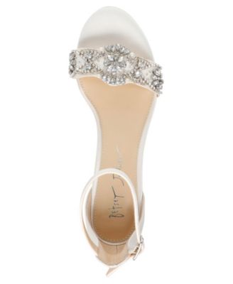 blue by betsey johnson mel bejeweled satin block heel dress sandals