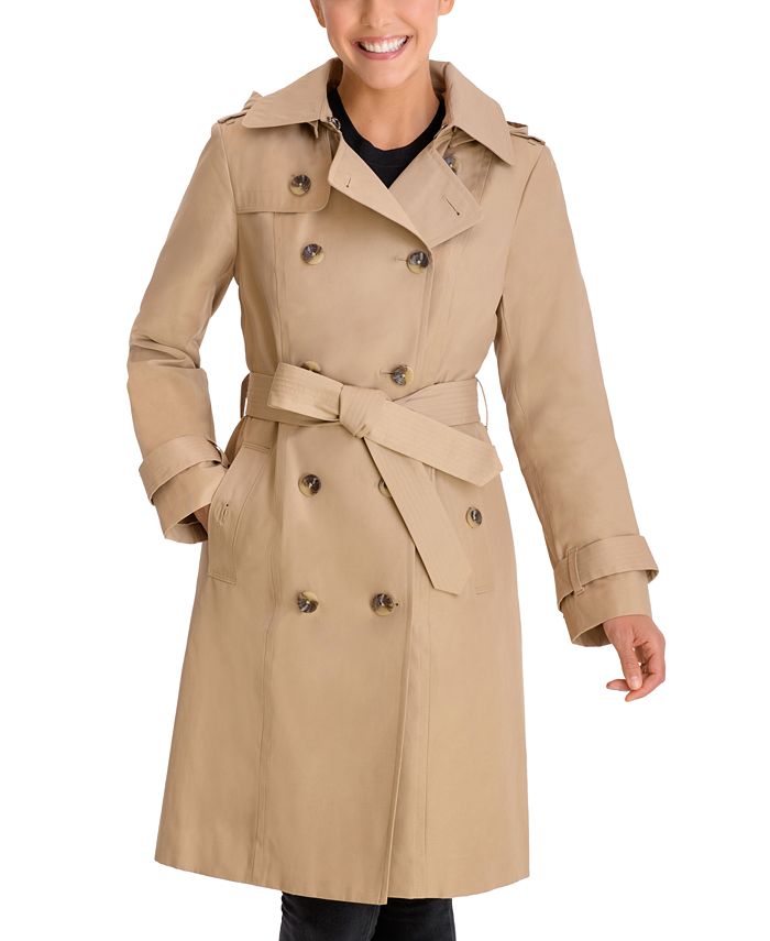 London Fog Petite Double Ted, London Fog Petite Hooded Belted Trench Coat