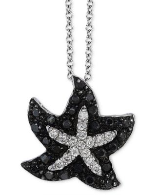 EFFY Collection - Diamond Starfish 18" Pendant Necklace (1/4 ct. t.w.) in 14k White Gold