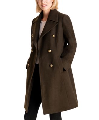 michael kors wool blend double breasted peacoat