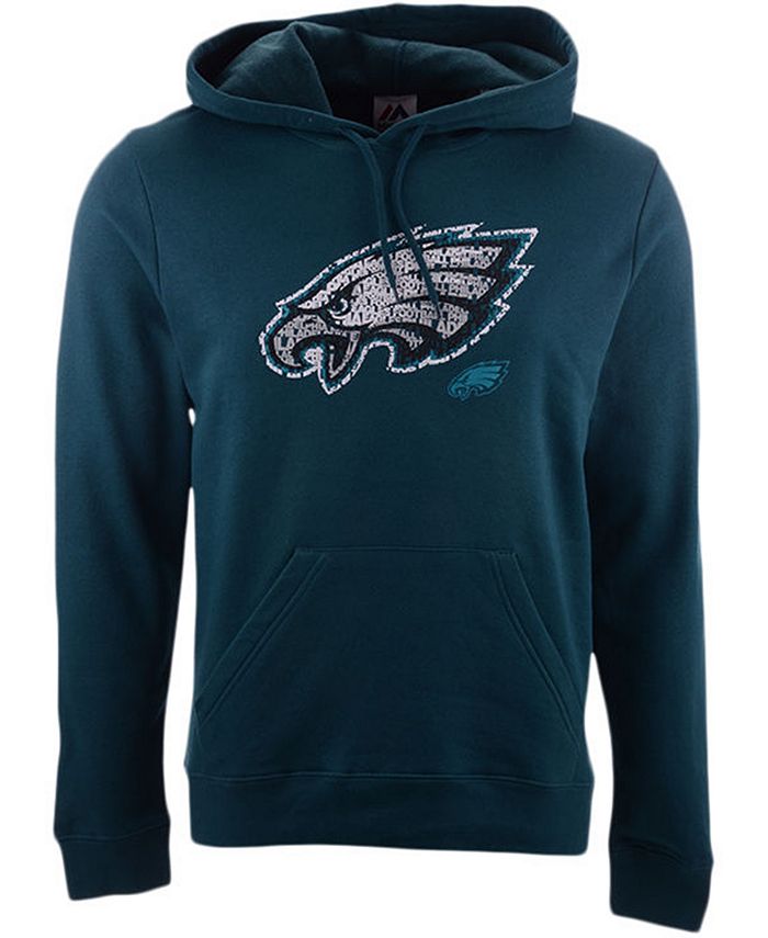 Majestic Philadelphia Eagles Men's Distressed Logo Hoodie - Macy's