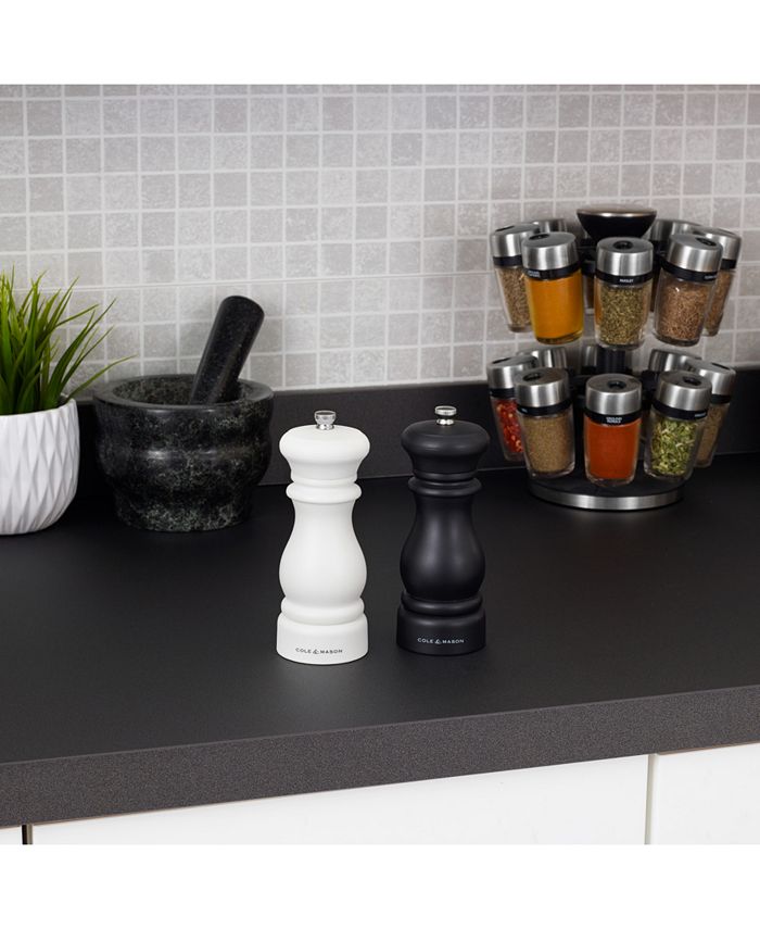 Cole & Mason Southwold Classic Salt & Pepper Mill Gift Set, Black/White