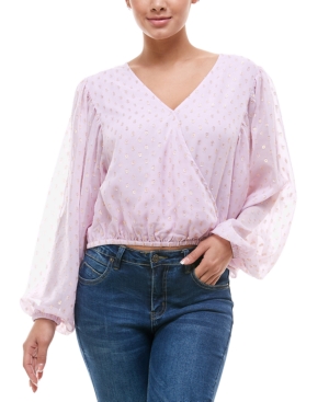 image of Q & A Clip-Dot Surplice-Neck Top