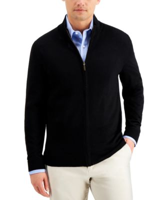 Men's Merino Zip-Front Sweater, Created for Macy's
