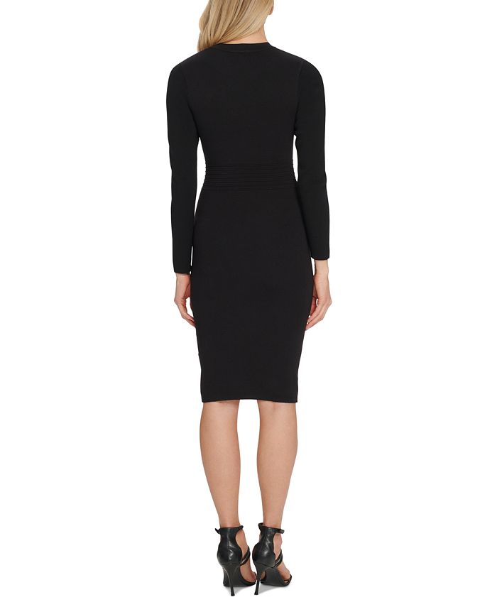 DKNY Solid Button-Front Ribbed Sheath Sweater Dress & Reviews - Dresses ...