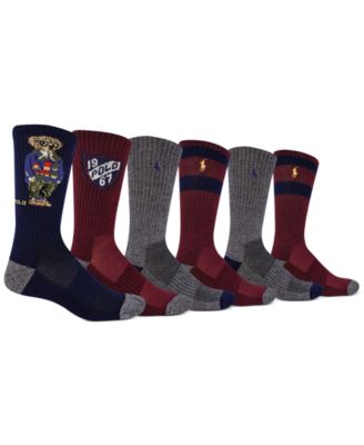 Polo Ralph Lauren - Men's 6-Pk. Camo Blazer Bear Crew Socks