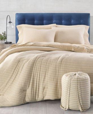 Martha Stewart Collection - Essentials Stripe Jersey Twin Comforter Set