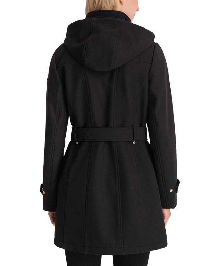 Michael Kors Petite Hooded Belted Raincoat, Created for Macy's ...