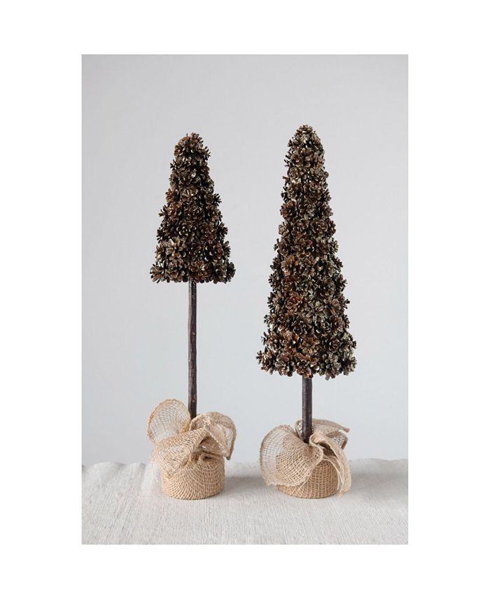 CREATIVE COOP INC 22" Pinecone Tree In Burlap Bag Macy's