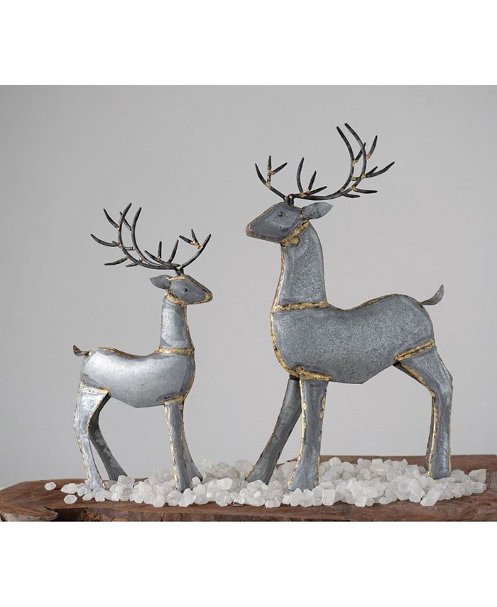 CREATIVE COOP INC 20" Galvanized Metal Reindeer Figurine Macy's