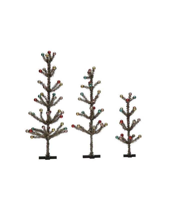 CREATIVE COOP INC Vintagelike Reproduction Tinsel Trees with