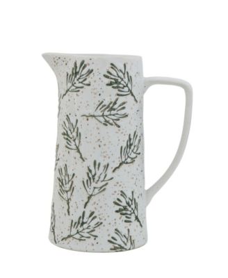 CREATIVE CO OP INC 64 Oz Stoneware Pitcher With Hand Painted Pine   17606587 Fpx.tif