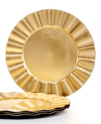Jay Import American Atelier Chargers, Ruffled Set of 4 Gold Charger ...