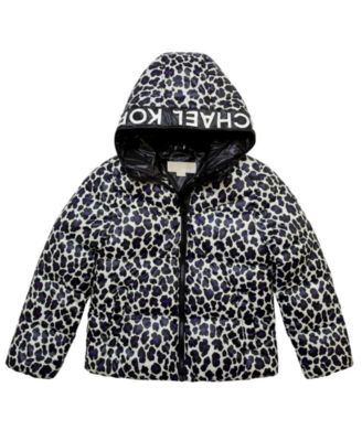 Big Girls Leopard Print Puffer Jacket