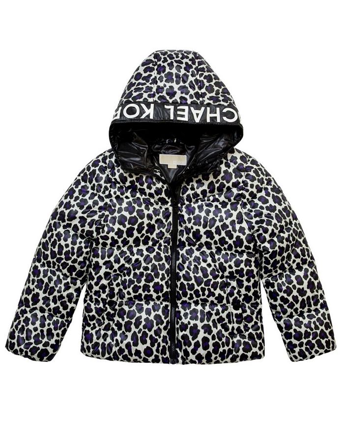 Michael Kors Big Girls Leopard Print Puffer Jacket & Reviews - Coats &  Jackets - Kids - Macy's