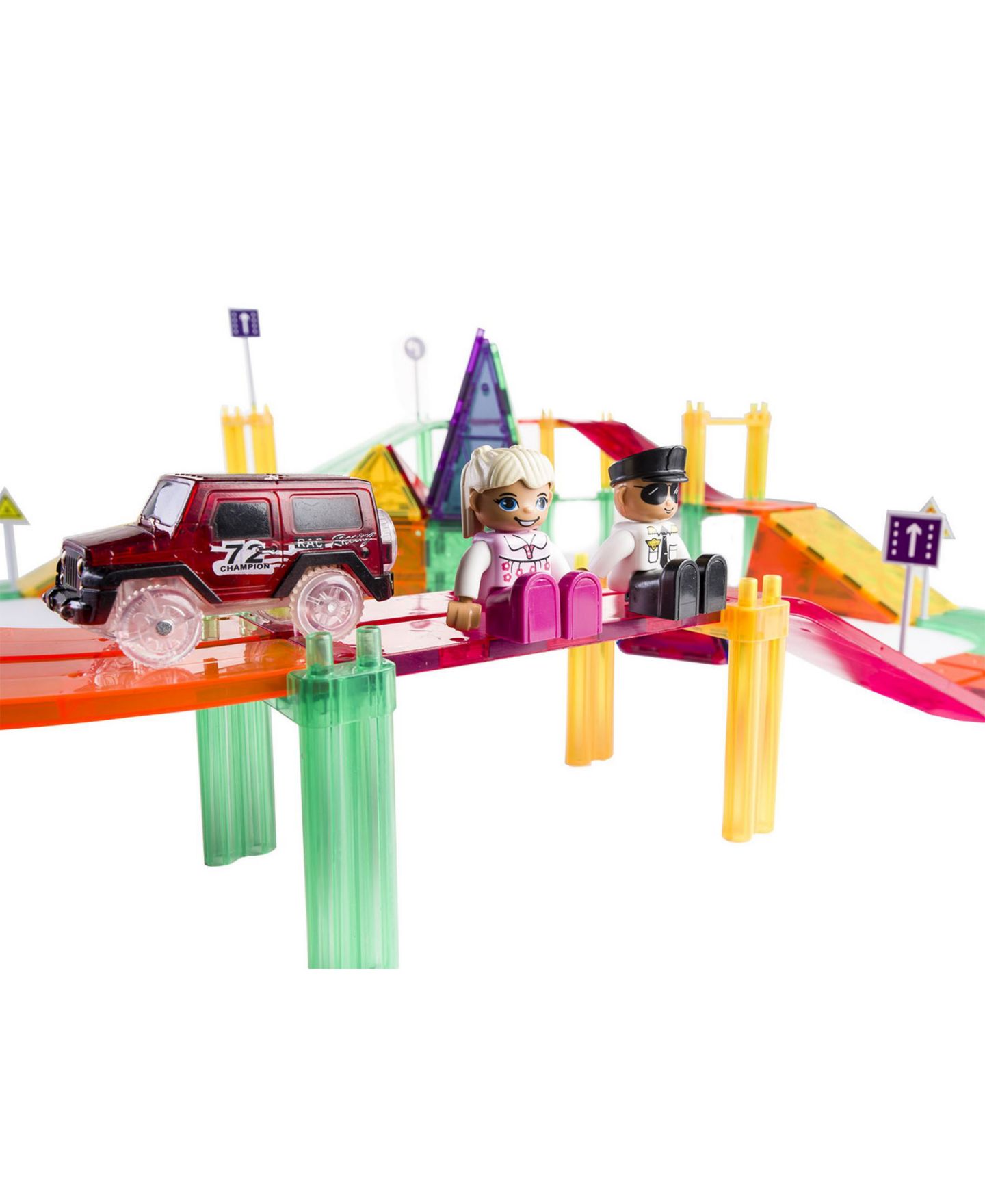 Детский конструктор Mag-Genius 124 Piece Ultimate Magnetic Racing Set — фото 2