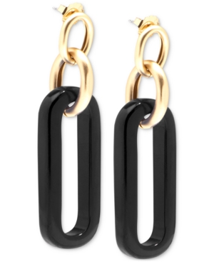image of Zenzii Gold-Tone Oval Link Drop Earrings