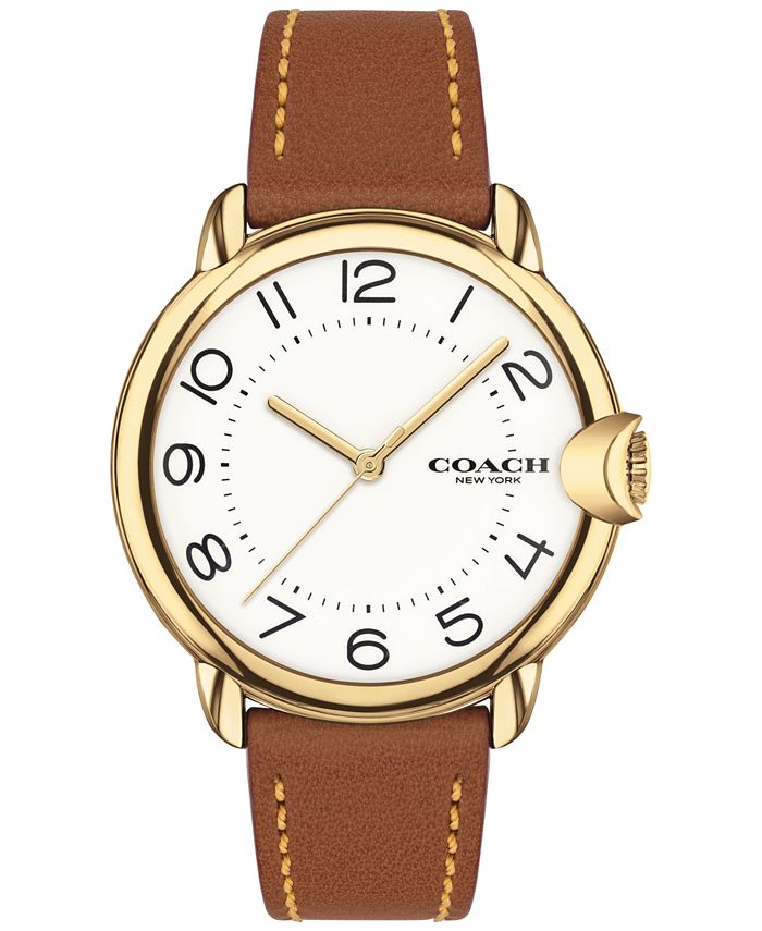 COACH - Women's Arden Saddle Leather Strap Watch 36mm