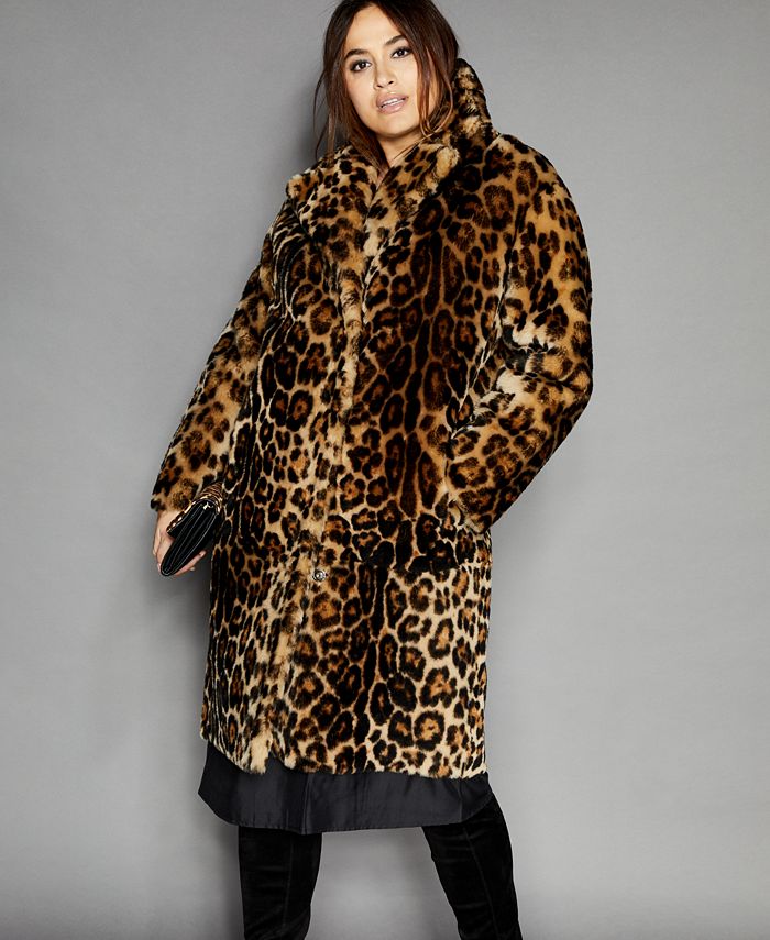 Macys leopard cheap print coat