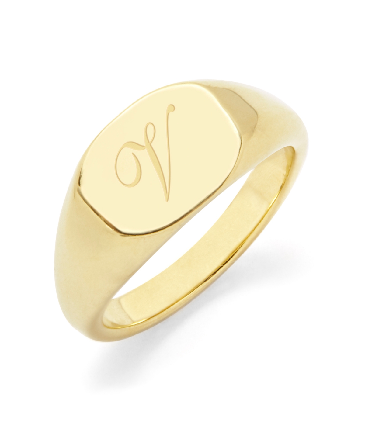 brook & york Reagan Initial Signet Gold-Plated Ring