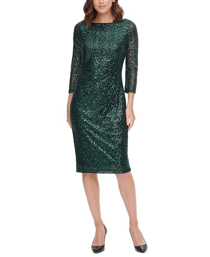 Jessica howard sequined ruched sheath dress 2025