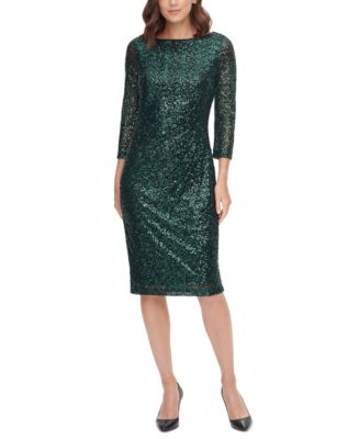 Jessica howard sequined 2025 ruched sheath dress