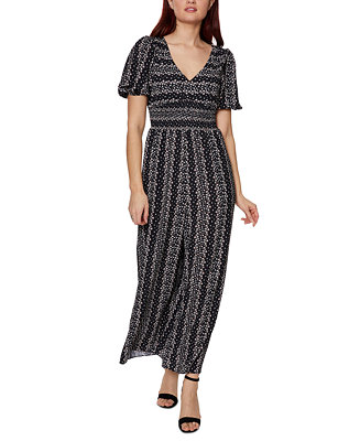 Betsey Johnson Striped Floral Jumpsuit - Macy's