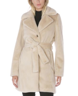 Laundry by Shelli Segal - Belted Faux-Fur Coat