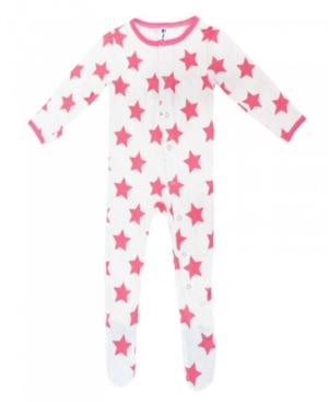 Earth Baby Outfitters Kids' Baby Boys And Girls Organic Bamboo Star Footie In White
