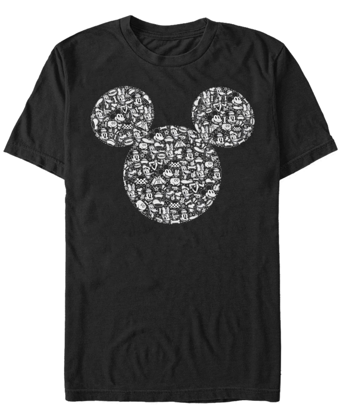 Men's Mickey Icons Fill Short Sleeve T-Shirt - Black