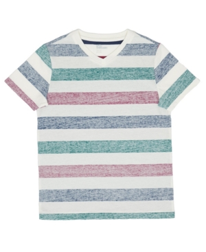 image of Epic Threads Big Boys Short Sleeve V-Neck Striped T-shirt