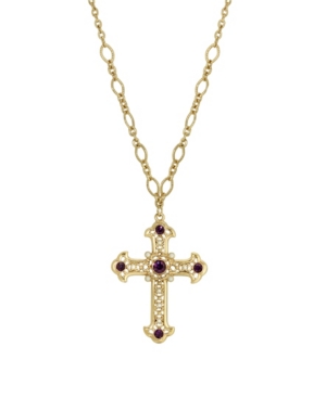image of 2028 Gold-Tone Purple Large Cross 28