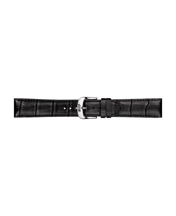 Tissot Men's Swiss Heritage Visodate Black Leather Strap Watch 40mm ...