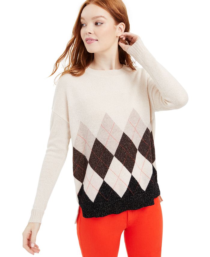 Charter Club Cashmere Argyle Pullover Sweater, Created for Macy's - Macy's