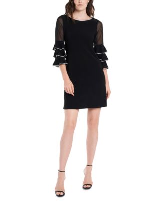 MSK Embellished Illusion-Sleeve Sheath Dress - Macy's