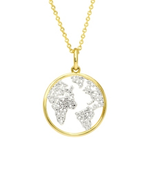 image of Macy-s Diamond Accent Gold-plated Map Pendant Necklace