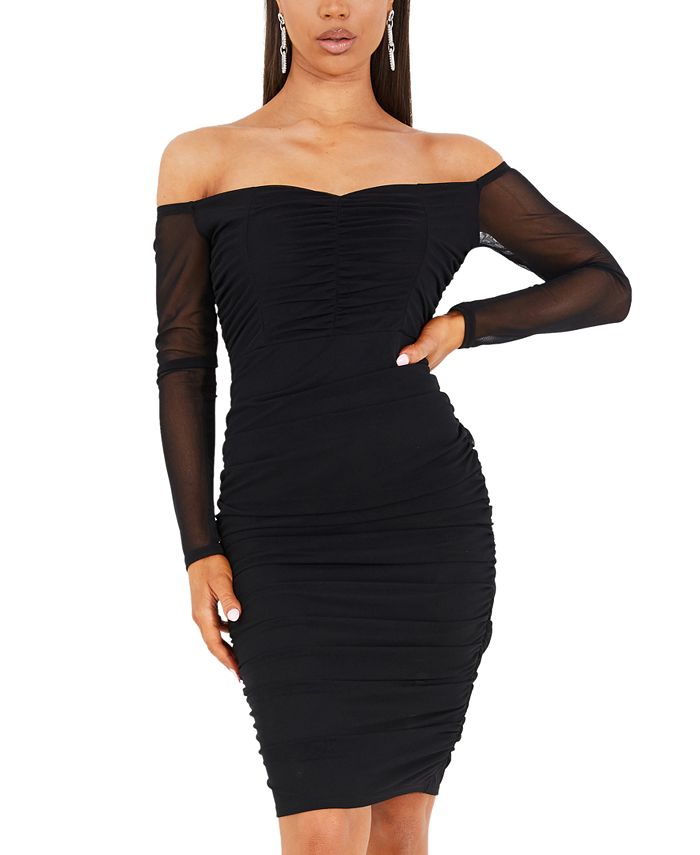 Macy's black off the shoulder dress top