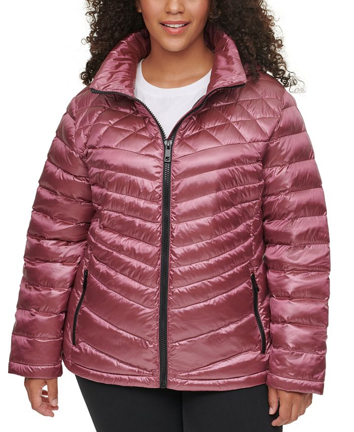 Calvin Klein Plus Size Hooded Packable Down Puffer Coat, Created