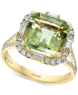 image of Effy Green Quartz (3-7/8 ct. t.w.) & Diamond (1/2 ct. t.w.) Ring in 14k Gold
