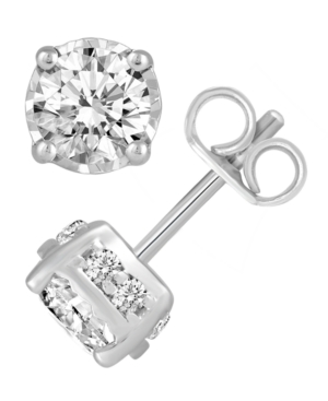 image of Diamond (1-1/2 ct. t.w.) Stud Earrings in 14K White, Yellow or Rose Gold